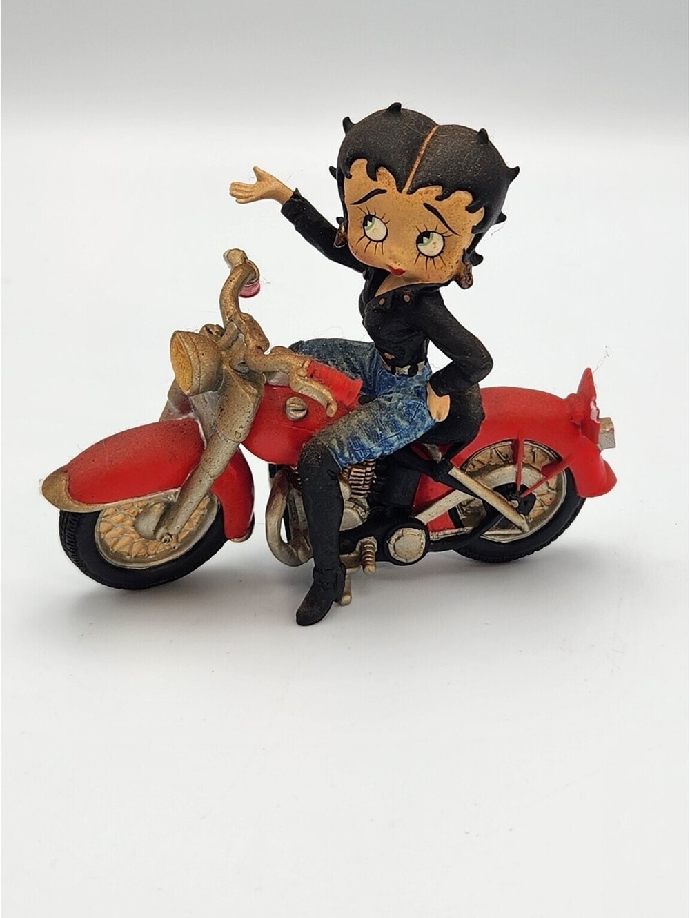 Vintage Betty Boop on Motorcycle Figurine Statue Biker Girl Collectible 4" - B5